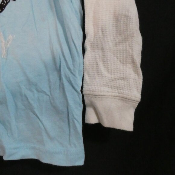 CARTER'S | size 5 | Light Blue Monkey Shirt With Contrasting White Sleeves | EUC - Picture 8 of 16